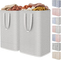 Lifewit 2 Pack Laundry Hamper Large Collapsible Laundry Baskets, Freestanding Waterproof Clothes Hamper with Easy Carry Handles in Laundry Room Bedroom Bathroom College Dorm, Grey, 2 x 80L