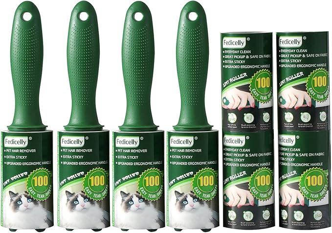 Fedicelly Lint Rollers Pet Hair Extra Sticky Clothes,Cat Dog Hair Remover Laundry Furniture Carpet,Total 800 Sheets Lint Remover Brush for Couch