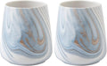 2Pcs Toothbrush Holder for Bathroom - Marble Blue Ceramic Tooth Brushing Holders Set, Toothbrush Cup & Toothpaste Organizer for Bathroom Countertop, Makeup Brush Holder, Pen Holder for Home Storage