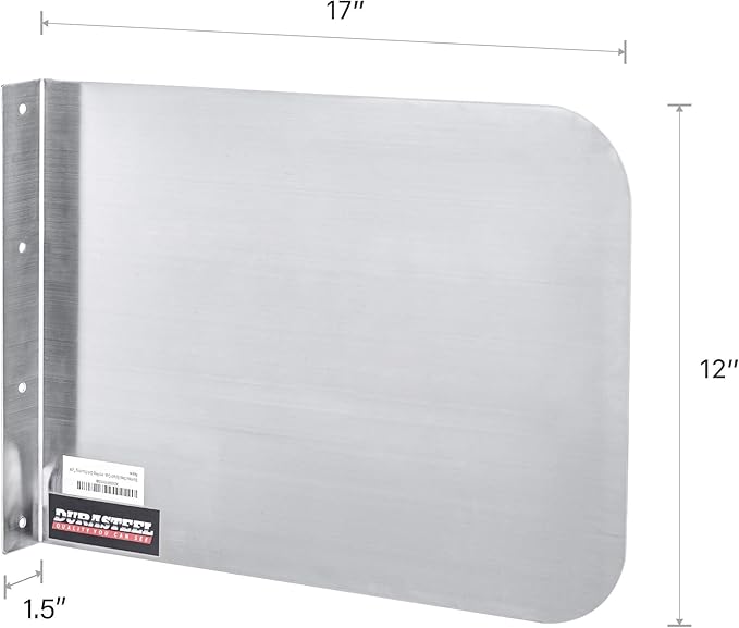 DuraSteel Stainless Steel Sink Splash Guard - 17" x 12" Wall Mount Commercial Kitchen Shield - Kitchen Safety & Hygiene Cooking Splatter Screen - Ideal for Hand Sinks, Prep Sink, Utility Sink