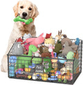 Indestructible Dog Toy basket, Large Toy Bin for Dogs,Pet Toy Bin Dog Metal Basket Organizer Storage for Toys Food Storage (Black)
