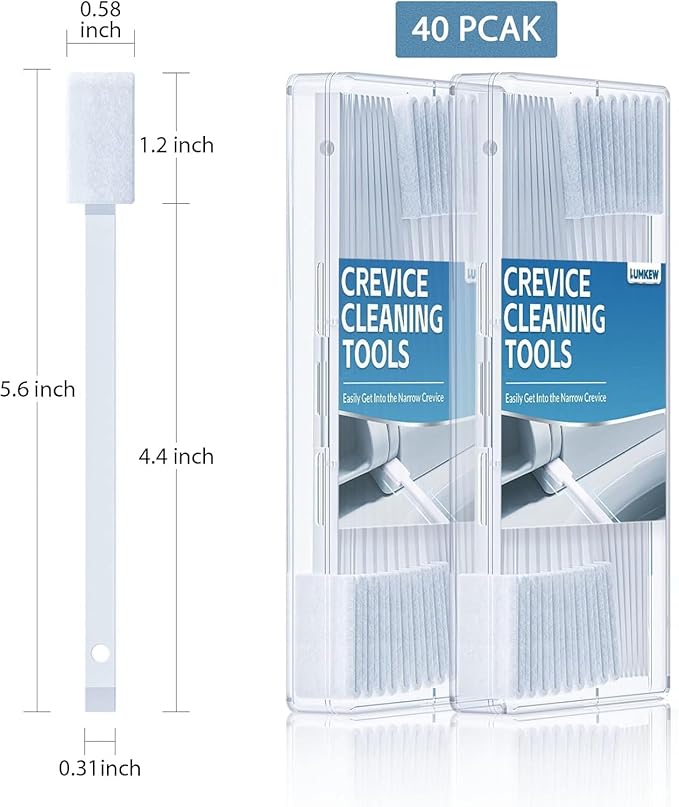40Pcs Disposable Crevice Cleaning Brushes for Small Spaces, Detail Gaps Scrub Cleaner Brush Set for Toilet Bowl Corner, Household Cleaning Tool Supplies for Window Track, Door Grooves, Vent Fan