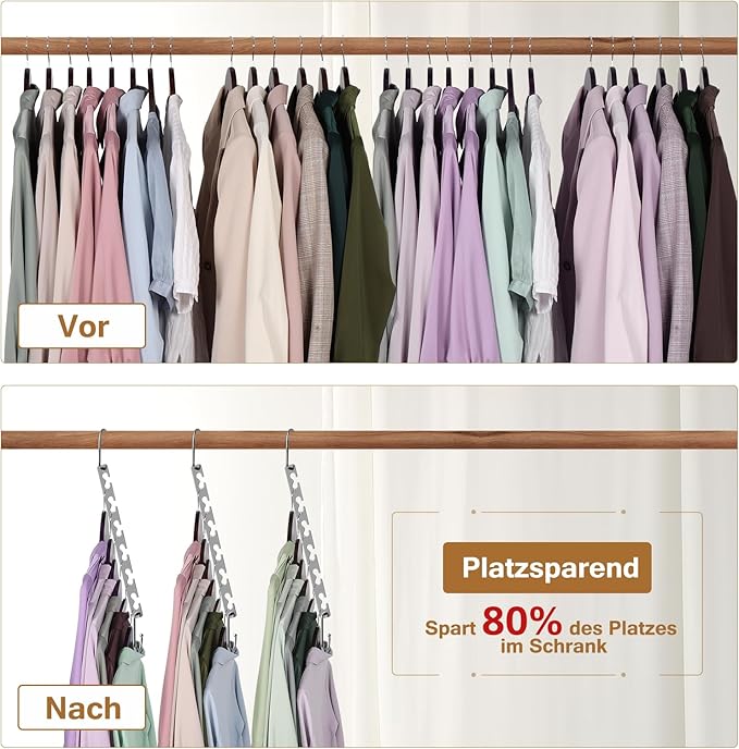 Magic Clothing Hangers Space Saving Sturdy Metal Hangers Wardrobe Closet Organizer Space Saving Hanger Pack of 12 Cascading Hangers