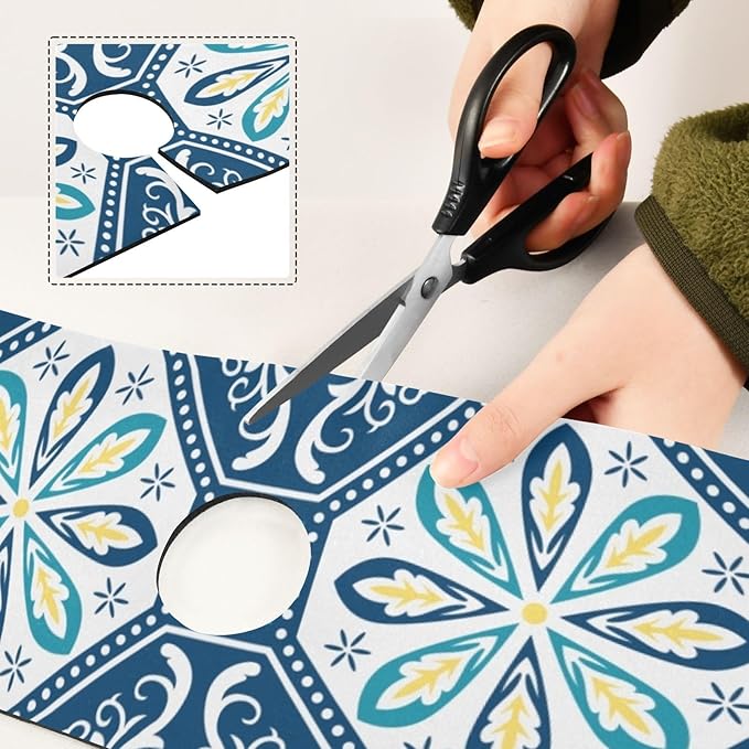 Kitchen Sink Splash Guard 1 PC 14.7 Inch Sink Faucet Mat Splash Guard for Bathroom Countertop Water Absorbent Foldable Cuttable Soft Washable Totem