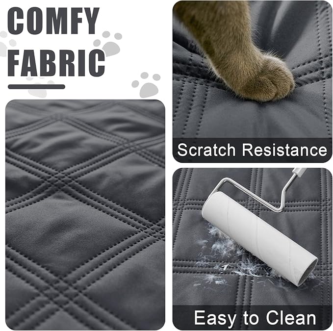 Smiry Waterproof Dog Bed Cover Blanket 40x90, Soft Reversible Pet Blanket, Washable Leakproof Cats Dogs Couch Cover for Sofa, Couch, Furniture, Lattice, Dark Grey/Dark Grey