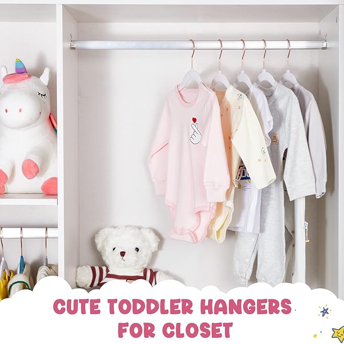 HOUSE DAY Velvet Baby Hangers for Closet, Kids Hangers Velvet 60 Pack, Non Slip Toddler Hanger 11.8 Inch, Durable Childrens Hanger for Newborn Baby Clothes- White