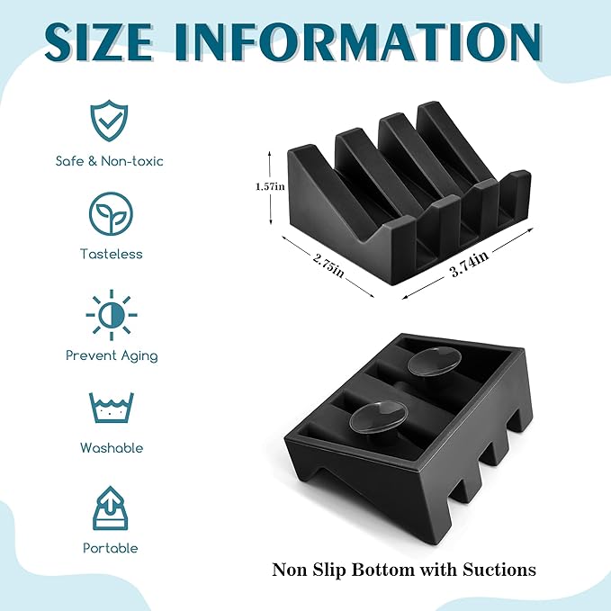 Self Draining Soap Dish,Silicone Suction Cup Soap Holder, Bathroom Soap Dish for Bar Soap,Can Extend Soap Life,Bathroom, Bath Tub, Kitchen Sink Black - 2 Pack
