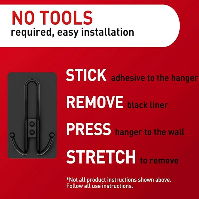 Command X-Large Matte Black Triple Hook, 1 Hook, 3 Strips, Damage-Free Hanging with Adhesive Strips, No Tools Wall Hook for Hanging Decorations in Living Spaces