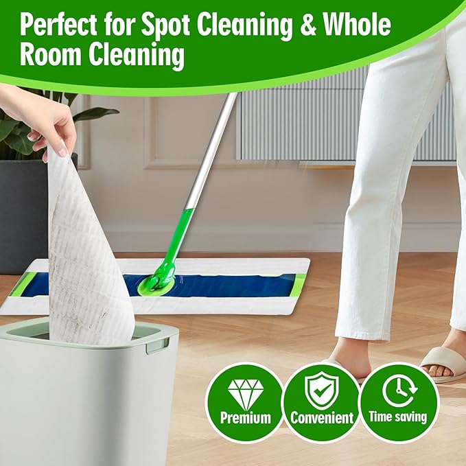XL Dry Sweeping Cloths Compatible with Swiffer Sweeper XL Mop, Disposable Sweeping Dry Pads Refill, Dry Floor Cloths to Clean Dust, Dirt, Pet Hair, 40 Count