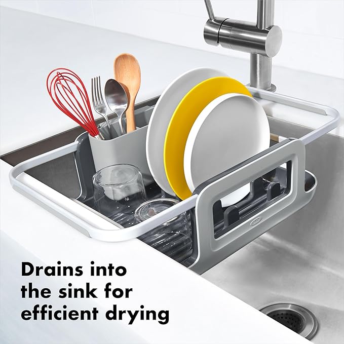 OXO Good Grips Extendable Over-The-Sink Aluminum Drying Dish Rack