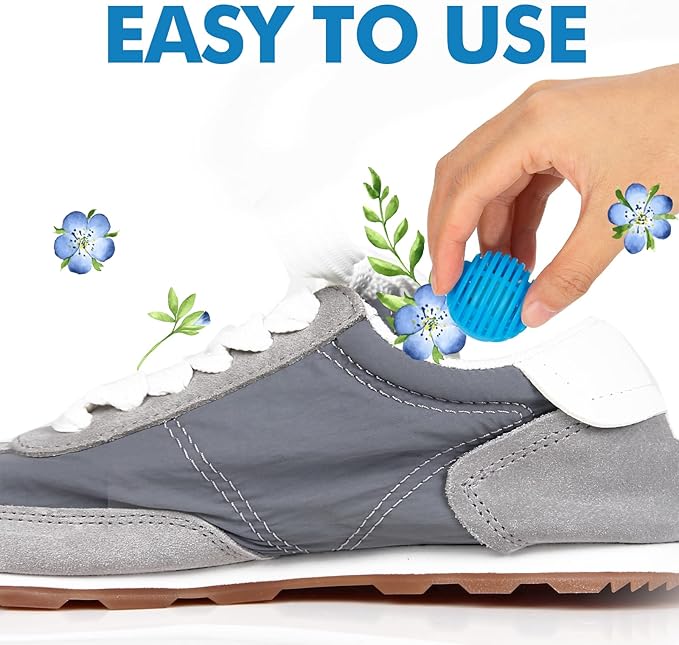 Shoe Deodorizer Balls, Sneaker Odor Eliminator, Long-Lasting Air Freshener for Cloest Car Lockers Drawer Gym Bags, 6 Pack Linen Scent