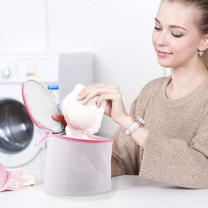 Ainiv Mesh Laundry Bags, 3PCS Bra Laundry Bags with Zips, Bra Wash Bags Mesh Wash Bags, Reuse Washing Machine Bag for Delicates, Blouse, Hosiery, Underwear, Lingerie, Baby Clothes