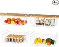 SUFAUY 4-Pack Under Cabinet Shelf Basket, Wire Rack Storage Organizer Holds up to 22lbs for Kitchen Pantry or Refrigerator, 10.6“d x 16" w, White