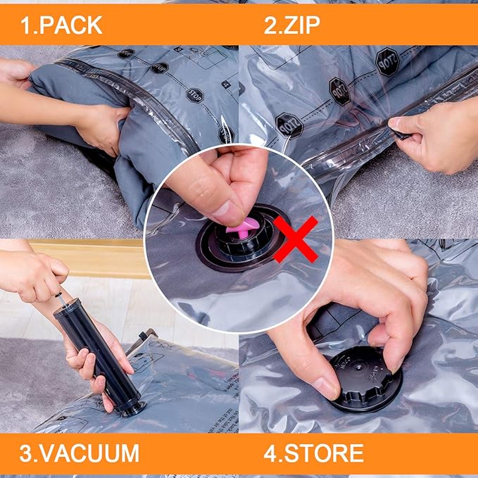 GONGSHI Vacuum Storage Bags, Space Saver Seal Bags For Clothing, Blankets, Comforters, Pillows, Clothes Storage,Travel Luggage.5 J 5 L