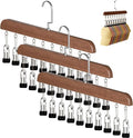 Closet Organizer with 10 Clips - Space Saving Hanging Closet Organizer, Multi-Purpose Storage Hanger for Pants, Leggings, Jeans, Sock, Shorts with Sturdy Steel Non-Slip Clips (3Pcs-B)