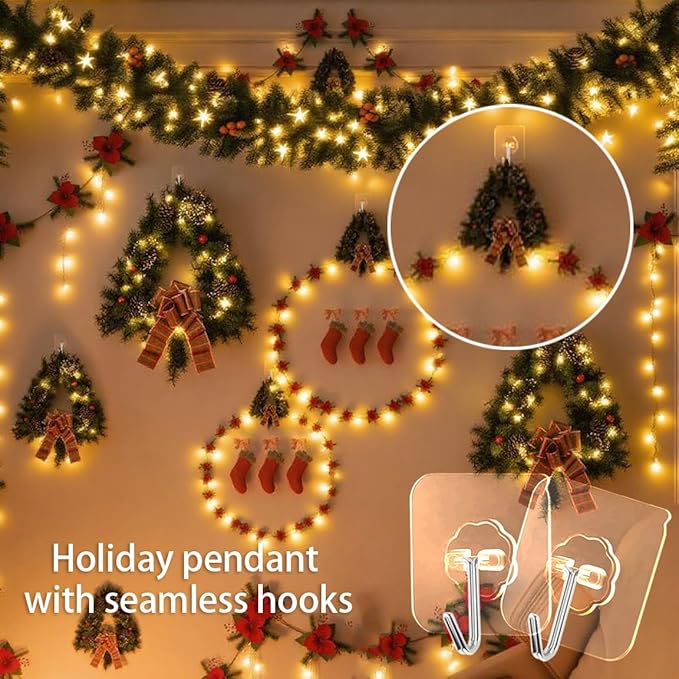 Adhesive Wall Hook, Set Heavy-Duty Thickened self-Adhesive Hook，24Pcs，33lb max Loading，Transparent, Waterproof, Bathroom, Outdoor, Kitchen, Doors, Practical Tools.