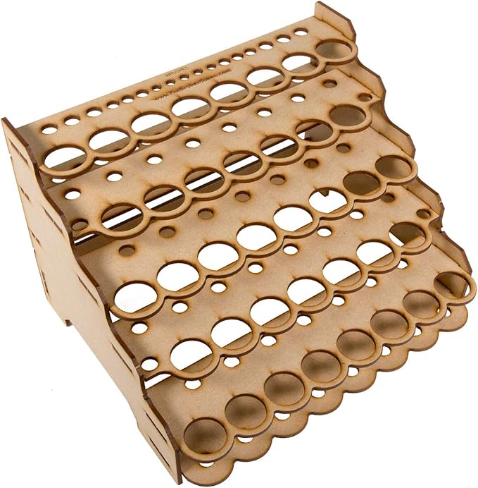 The Broken Token Modular Paint Rack w/ 26mm Holes - Multiple Organizer for Paint Bottles, Pots, and Brushes in Tiered Layout - Customize Your Pieces with Easy Organization & Access