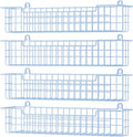 Spice Rack Wall Mount, 4-Pack Seasoning Organizer for Kitchen Storage Organization, Metal Spice Holder Saving Space Shelf for Cabinet, RV, Pantry, Blue