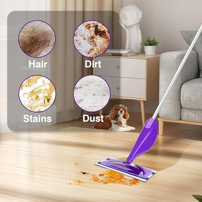 GLIMGLINT Mop Pad Refills Compatible with Swiffer Wet Jet, 4-Layer Thickened & Super Absorbent, WetJet Pads Refills, Cleaning Pads, Disposable Dry Floor Mop Pads, 64 Count