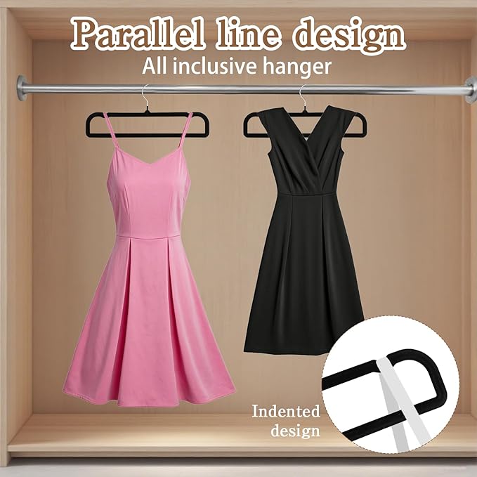 40 Pcs Velvet Pants Hangers with 40 Hooks Non Slip Black Velvet Hangers Slim Clothes Hanger Strong Space Saving Flocked Hanger for Closet Shorts Pants Bra Shirts