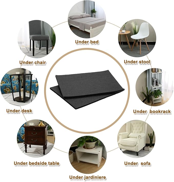 uxcell Felt Furniture Pads, 24Pcs 5.91" x 7.87" Adhesive Backed Felt Non-Slip Anti-Scratch Chair Leg Protectors for Protecting Hardwood Floor, Black