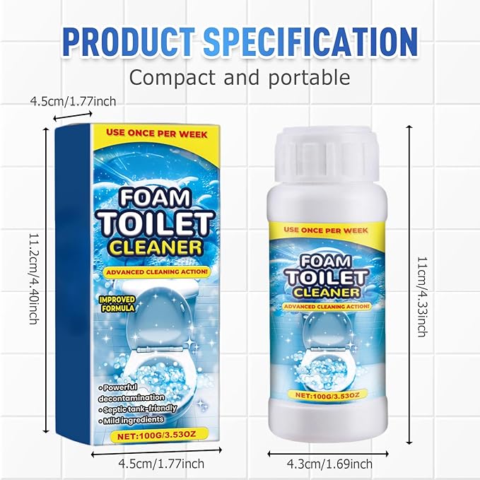 Foam Toilet Cleaner, 2025 Upgrade Toilet Bowl Cleaner, Advanced Bathroom Cleaner for Home, Non-Toxic Toilets Cleaning Powder with Families (2)