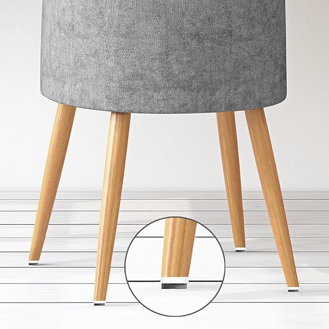 ALIMITOPIA 40pcs Screw-on Furniture Felt Pad Chair Glide Slider Hardwood Floor Protector for Wooden Leg Feet of Chair Table Furniture(Φ28mm or 1.1";White)