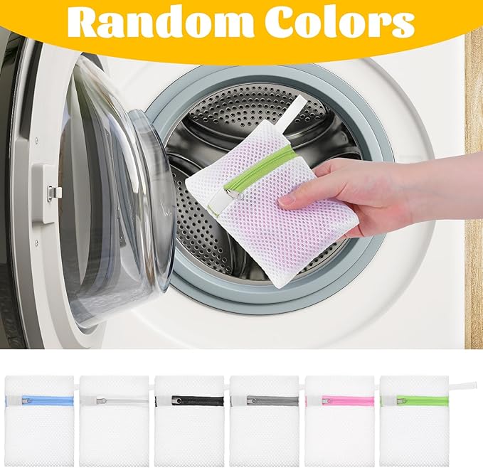6 Pcs Small Mesh Laundry Bag Lingerie Bags for Washing Delicates for Delicates Washing Machine Underwear Washings Bag Small Foldable Wash Bags for Home Travel White 5.5 x4.3inch