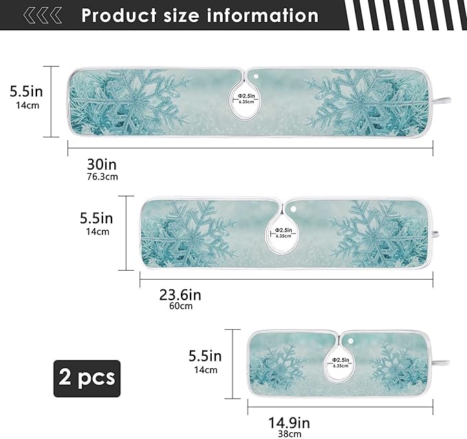 2 Pack Faucet Splash Catcher Blue Snowflakes Sink Mat for Faucet Absorbent Kitchen Splash Guard Drip Catcher for Farmhouse Barthroom Bar, L