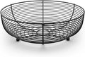 CAXXA Countertop Fruit Bowl, Wire Basket for Fruits, Breads, Vegetables,Snacks, Black