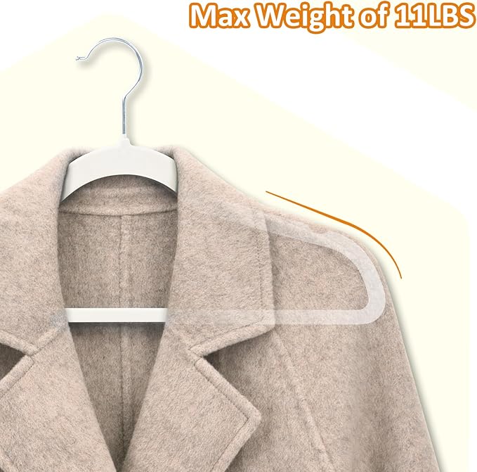 ELONG HOME Velvet & Slim Felt Hangers 50 Pack, Beige 360 Swivel Hook Non-Slip Adult Hangers for Coats, Pants & Dress Clothes