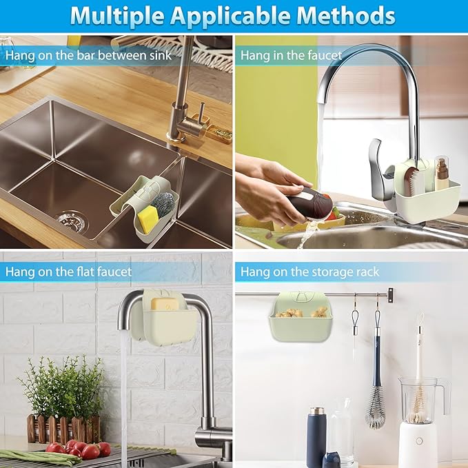 Sponge Holder for Kitchen Sink, Silicone Sink Saddle Caddy Organizer Rack, Sponges Holder Over Faucet, Hanging Kitchen Sink Organizer Organizer Accessories Rack Basket - Beige