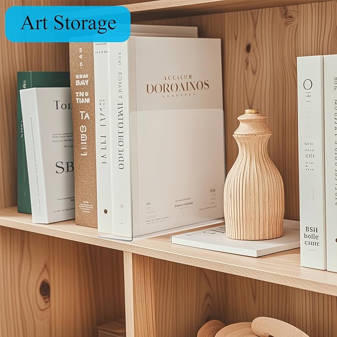 Lebouri Shelf Dividers for Closet Organization: 10" Tall x 12" Deep Acrylic Closet Shelf Dividers for Clothes Sweater Purse - Free Standing Clear Separators for Shelves