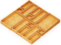 SpaceAid 14-Piece Bamboo Drawer Organizer Storage Boxes Set, Wood Tray Junk Drawer Organizers Multi-Use Divider Bins for Kitchen, Bathroom, Office Desk and Makeup Organization (14 Pack, Natural)