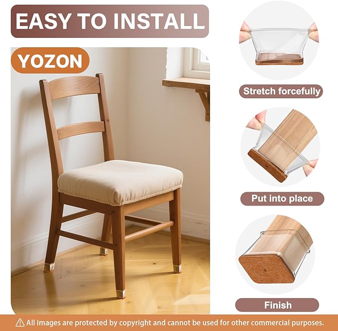 Chair Leg Floor Protectors Rectangle Chair Leg Protectors for Hardwood Floors Silicone Caps Felt Furniture Pads Covers Anti-Scratch Reduce Noise 32 Pack Clear Fit:L 1.5" -2",W 0.75" -1"