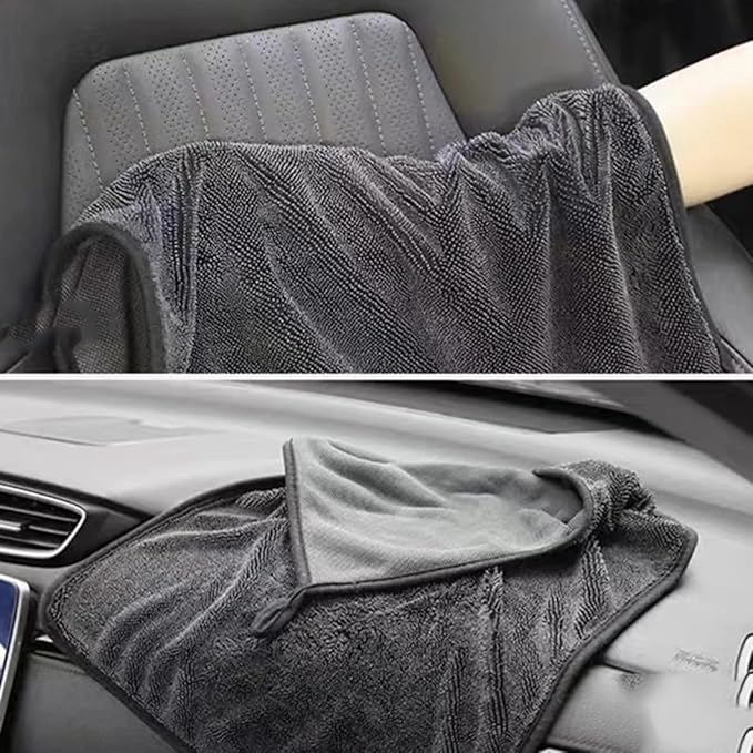 Car Drying Towel Microfiber Towel Car Washing Cleaning Cloth Dual Layers Ultra Absorbent for Auto Detailing (12" x 16")