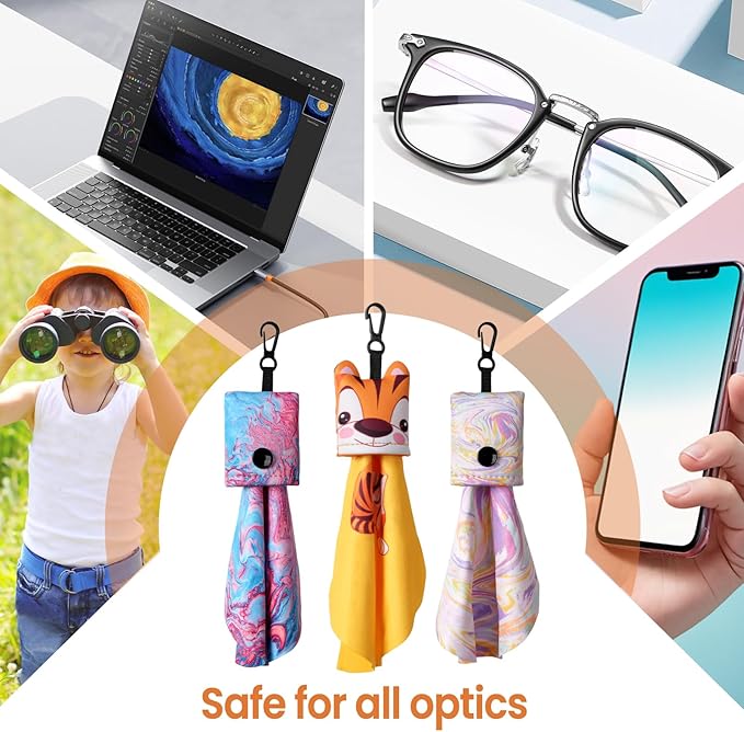 Glasses Cleaning Cloth,Microfiber Cleaning Cloths,Eyeglasses Clean Cloths,Glass Cleaning Cloths for Glasses Sunglasses Eyeglasses Lens Camera Cell Phone Screens (6 Pack)