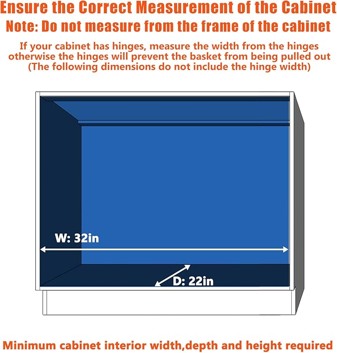 MODCART Pull Out Cabinet Organizer 31½" W x 21½" D, Heavy Duty Cabinet Pull Out Shelves, Slide Out Drawers Organization for Kitchen Cabinets Bathroom