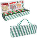 Safana Wrapping Paper Organizer Storage Bag, 42" Durable 600d Oxford Wrapping Organizer Box Under Bed Storage Containers for Decorations Paper Rolls, Ribbons, Balls, Bows (Green Stripe)