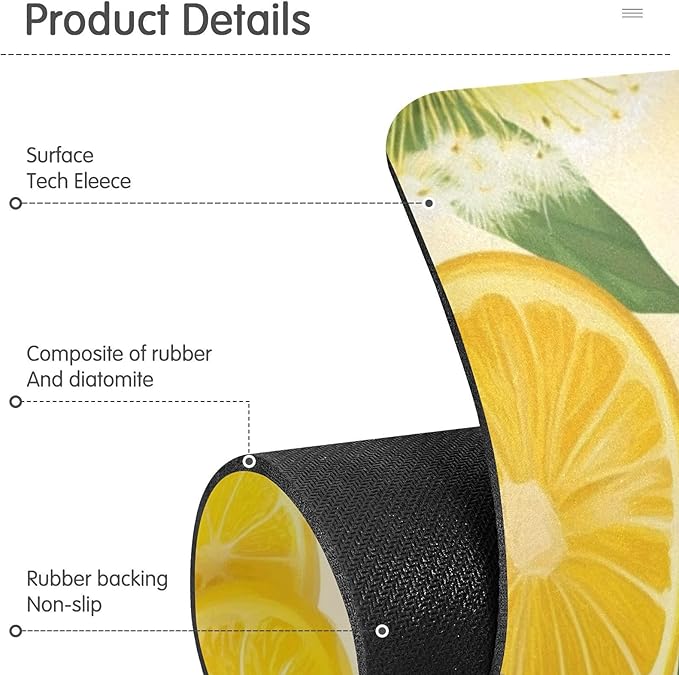 Yellow Dandelions and Summer Lemon Kitchen Sink Splash Guard Sink Faucet Mat Faucet Handle Drip Catcher Drain Mats for Kitchen Bathroom Countertop Absorbent Dish Drying Pad 2Pack 14.7x5.4IN