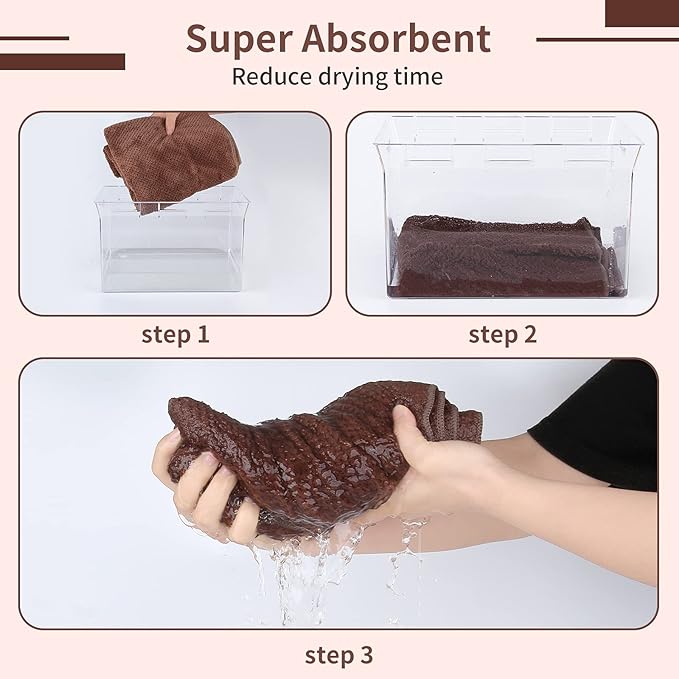 Microfiber Hair Towel Quick Dry Hair Towel Hair Drying Towels Suitable for All Kinds of Hair Ultra Absorbent Long and Thick Hair 19X39inch Dark Brown (1pcs)