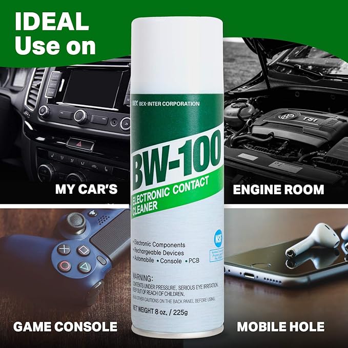 Non-Flammable Electronic Contact Cleaner Aerosol Spray- Safely Cleans Joycons, Computers, PCB and More - Removes dust, Dirt and contaminants on Contacts - Quick Dry|8oz/225g |