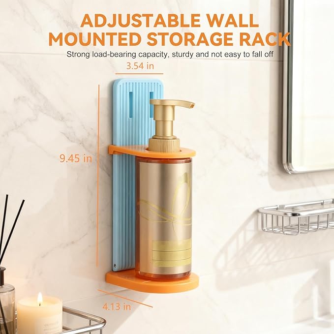 LimxFree Adjustable Shower Caddy, Telescopic & Foldable Bathroom Organizer, No Drilling Wall Mount Storage for Shampoo & Body Wash Bottles, Space Saving Holder (Blue)