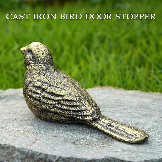 Cast Iron Bird Door Stopper,Cute Heavy Duty Door stoppers, Door Stop Wedge Avoid Drilling Holes Doorstop for Home Office Garden