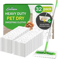 Heavy Duty Dry Sweeping Cloths Refills Compatible with Swiffer Sweeper, Multi Surface Pet Dry Pads Refill, Floor Cleaner for Dust, Hair, Dirt, Disposable Duster Mop Pad - 32 Count