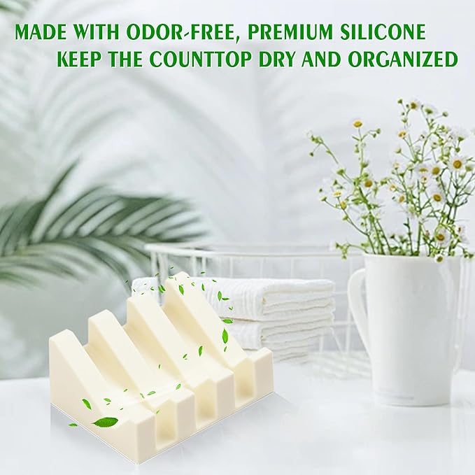 Self Draining Soap Dish,Silicone Suction Cup Soap Holder, Bathroom Soap Dish for Bar Soap,Can Extend Soap Life,Bathroom, Bath Tub, Kitchen Sink Cream White - 2 Pack