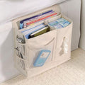 Dependable Industries inc. Essentials 7-Pocket Bedside Caddy Organizer – Multi-Pocket Bed Storage for Remotes, Phone, Glasses, Tissues, and Magazines – Durable, Waterproof, and Easy-to-Install