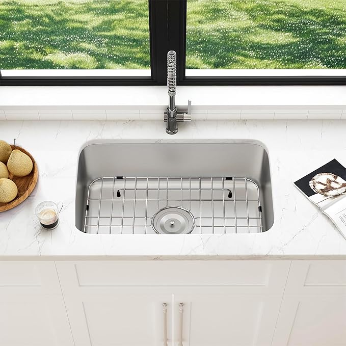 Sink Grid 18" X 12-1/2", Centered Drain with Corner Radius 1-1/2" Stainless Steel Material for Sink (18 X 12" Centered Drain)