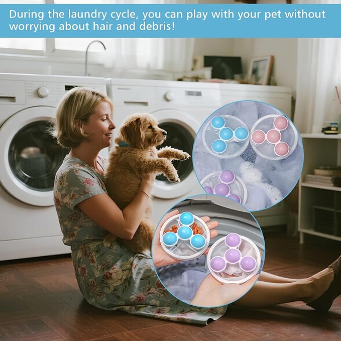 Pet Hair Remover for Laundry,Lint Catcher for Washing Machine, 2026 Upgraded Floating Hair Filter Mesh Removal, Cat and Dog Hair Washing Machine Catcher; (Mixed Color 3 Pack)