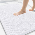 Arotive Bathroom Rugs 30x20, Extra Soft Absorbent Shaggy Chenille Bath Rugs, Machine Washable Rubber Backing Non-Slip Bath Mats for Bathroom Floor Tub and Shower, Home Decor Accessories, White